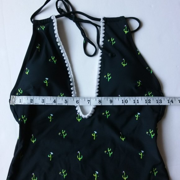 Cupshe Cactus Print Plunge One Piece Swim Suit S - Picture 5 of 12